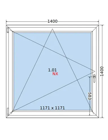 Okno PCV 140x140 cm Rozwierno-Uchylne Dwuszybowe Decco EkoSun 6