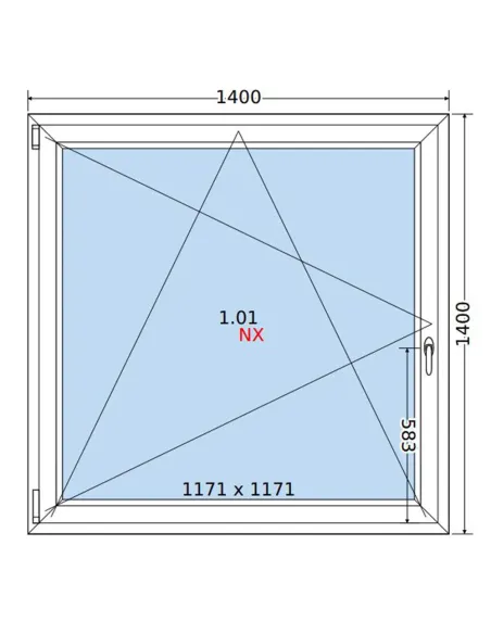 Okno PCV 140x140 cm Rozwierno-Uchylne Dwuszybowe Decco EkoSun 6