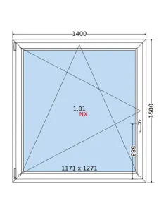 Okno PCV 140x150 cm Rozwierno-Uchylne Dwuszybowe Decco EkoSun 6 2