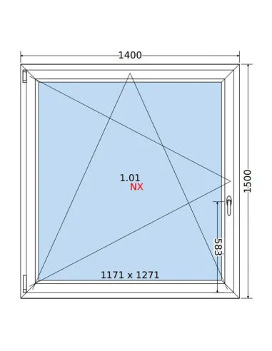 Okno PCV 140x150 cm Rozwierno-Uchylne Dwuszybowe Decco EkoSun 6