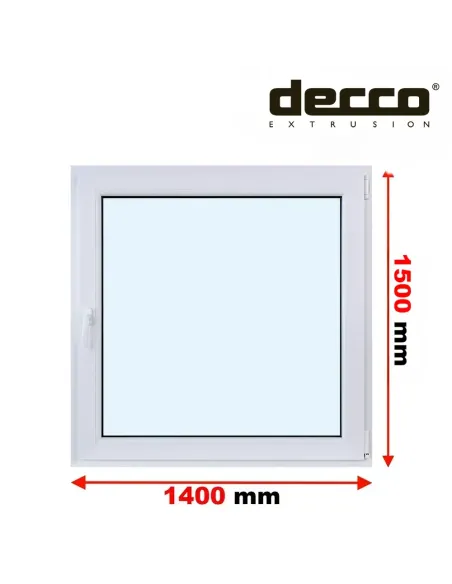 Okno PCV 140x150 cm Rozwierno-Uchylne Dwuszybowe Decco EkoSun 6
