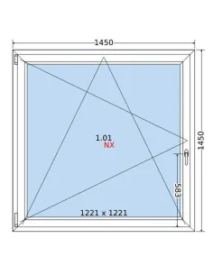 Okno PCV 145x145 cm Rozwierno-Uchylne Dwuszybowe Decco EkoSun 6 2