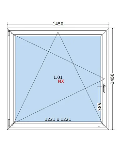 Okno PCV 145x145 cm Rozwierno-Uchylne Dwuszybowe Decco EkoSun 6