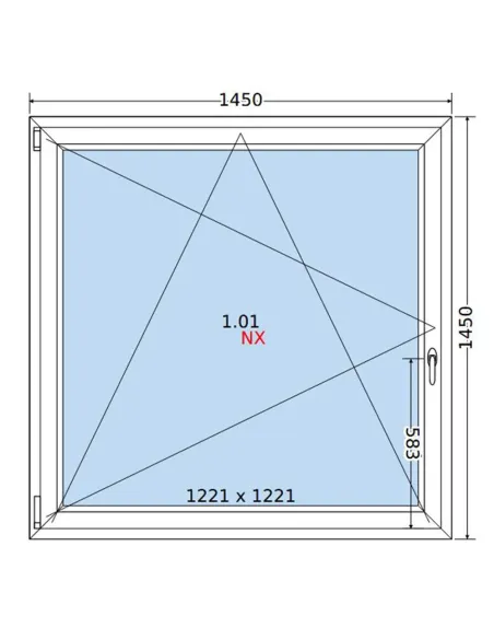 Okno PCV 145x145 cm Rozwierno-Uchylne Dwuszybowe Decco EkoSun 6