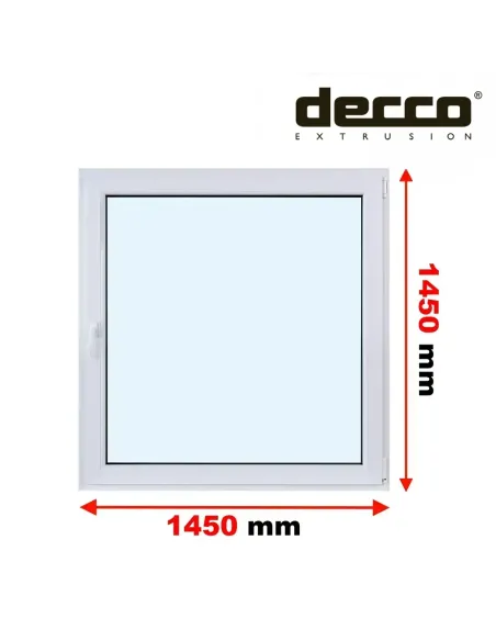 Okno PCV 145x145 cm Rozwierno-Uchylne Dwuszybowe Decco EkoSun 6