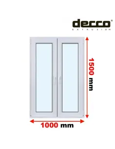 Okno PCV 100x150 cm Rozwierne-Rozwierno-Uchylne Dwuszybowe Decco EkoSun 6