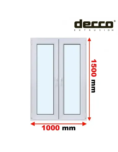 Okno PCV 100x150 cm Rozwierne-Rozwierno-Uchylne Dwuszybowe Decco EkoSun 6