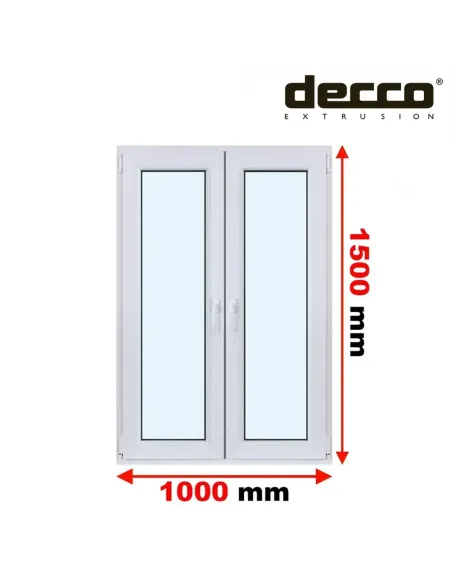 Okno PCV 100x150 cm Rozwierne-Rozwierno-Uchylne Dwuszybowe Decco EkoSun 6