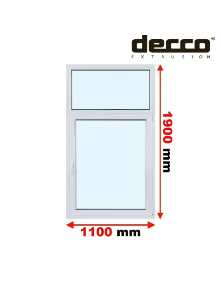 Okno PCV 110x190 cm FIX-Rozwierno-Uchylne Dwuszybowe Decco EkoSun 6