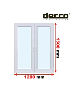 Okno PCV 120x150 cm Rozwierne-Rozwierno-Uchylne Dwuszybowe Decco EkoSun 6