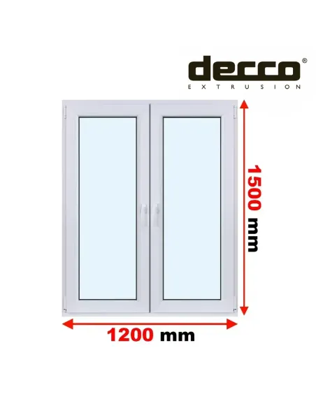 Okno PCV 120x150 cm Rozwierne-Rozwierno-Uchylne Dwuszybowe Decco EkoSun 6