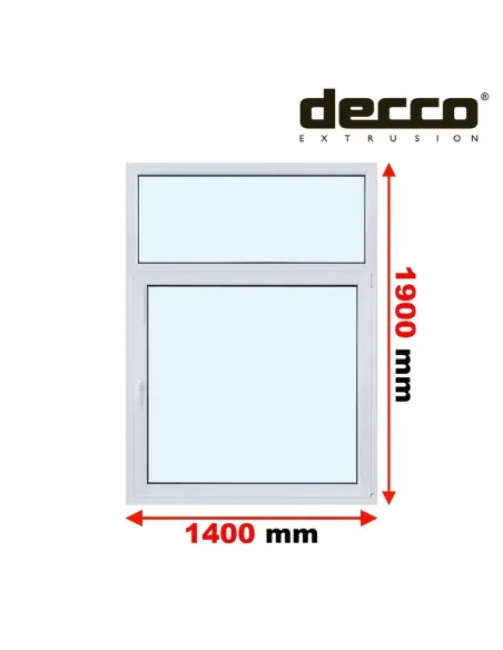 Okno PCV 140x190 cm FIX-Rozwierno-Uchylne Dwuszybowe Decco EkoSun 6