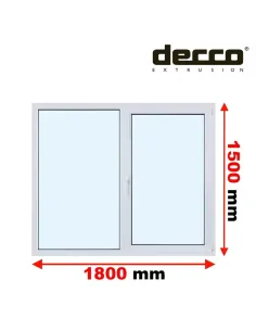 Okno PCV 180x150 cm FIX-Rozwierno-Uchylne Dwuszybowe Decco EkoSun 6