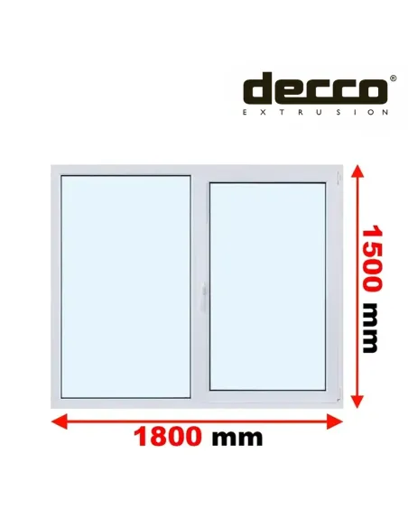 Okno PCV 180x150 cm FIX-Rozwierno-Uchylne Dwuszybowe Decco EkoSun 6