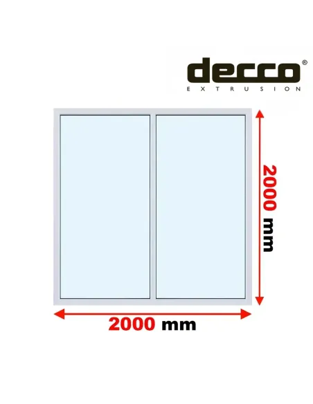 Okno PCV 200x200 cm FIX-FIX (Stałe) Dwuszybowe Decco EkoSun 6