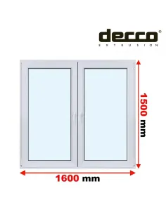 Okno PCV 160x150 cm Rozwierne-Rozwierno-Uchylne Dwuszybowe Decco EkoSun 6