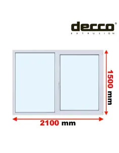 Okno PCV 210x150 cm FIX-Rozwierno-Uchylne Dwuszybowe Decco EkoSun 6