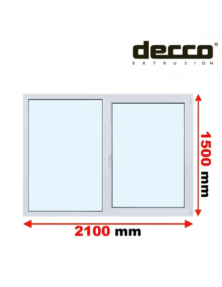Okno PCV 210x150 cm FIX-Rozwierno-Uchylne Dwuszybowe Decco EkoSun 6