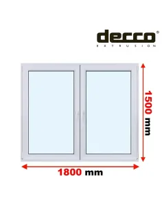 Okno PCV 180x150 cm Rozwierne-Rozwierno-Uchylne Dwuszybowe Decco EkoSun 6