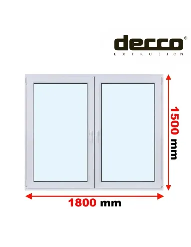 Okno PCV 180x150 cm Rozwierne-Rozwierno-Uchylne Dwuszybowe Decco EkoSun 6