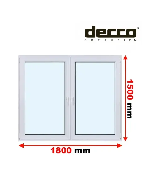 Okno PCV 180x150 cm Rozwierne-Rozwierno-Uchylne Dwuszybowe Decco EkoSun 6