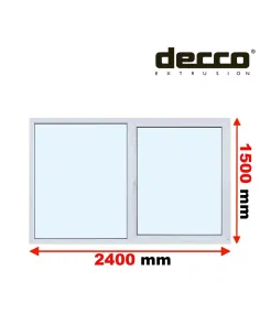 Okno PCV 240x150 cm FIX-Rozwierno-Uchylne Dwuszybowe Decco EkoSun 6