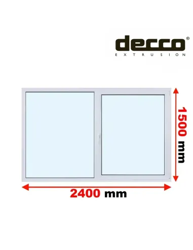 Okno PCV 240x150 cm FIX-Rozwierno-Uchylne Dwuszybowe Decco EkoSun 6