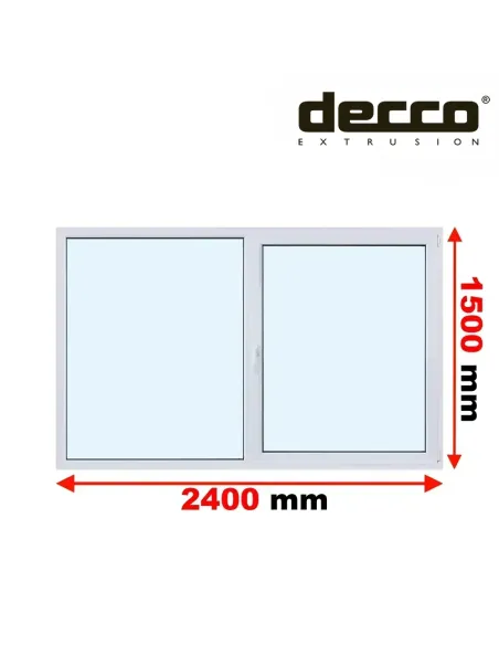 Okno PCV 240x150 cm FIX-Rozwierno-Uchylne Dwuszybowe Decco EkoSun 6