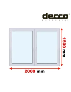 Okno PCV 200x150 cm Rozwierne-Rozwierno-Uchylne Dwuszybowe Decco EkoSun 6