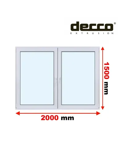 Okno PCV 200x150 cm Rozwierne-Rozwierno-Uchylne Dwuszybowe Decco EkoSun 6