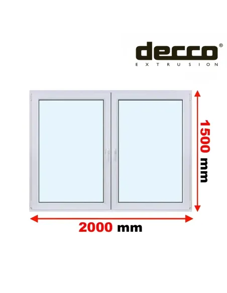 Okno PCV 200x150 cm Rozwierne-Rozwierno-Uchylne Dwuszybowe Decco EkoSun 6