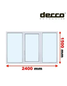 Okno PCV 240x150 cm FIX-Rozwierno-Uchylne-FIX Dwuszybowe Decco EkoSun 6