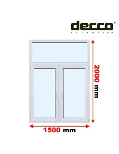 Okno PCV 150x200 cm FIX-Rozwierne-Rozwierno-Uchylne Dwuszybowe Decco EkoSun 6