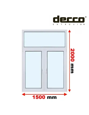 Okno PCV 150x200 cm FIX-Rozwierne-Rozwierno-Uchylne Dwuszybowe Decco EkoSun 6