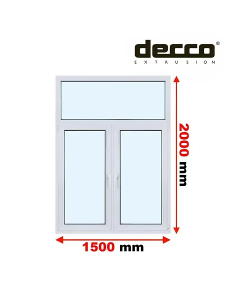Okno PCV 150x200 cm FIX-Rozwierne-Rozwierno-Uchylne Dwuszybowe Decco EkoSun 6