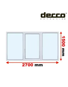 Okno PCV 270x150 cm FIX-Rozwierno-Uchylne-FIX Dwuszybowe Decco EkoSun 6