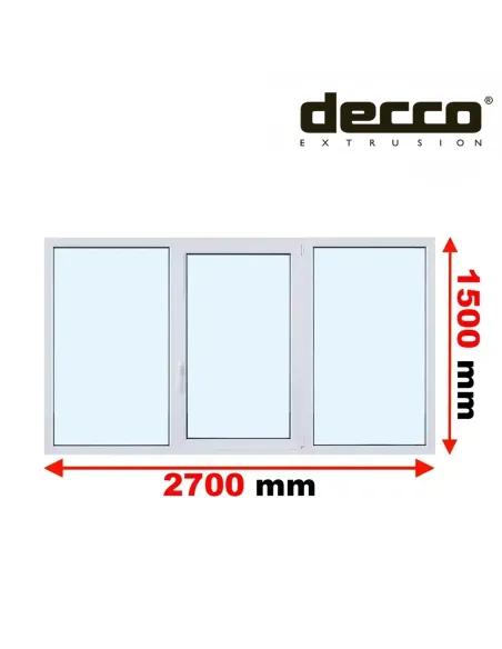 Okno PCV 270x150 cm FIX-Rozwierno-Uchylne-FIX Dwuszybowe Decco EkoSun 6