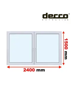 Okno PCV 240x150 cm Rozwierne-Rozwierno-Uchylne Dwuszybowe Decco EkoSun 6