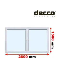Okno PCV 260x150 cm Rozwierne-Rozwierno-Uchylne Dwuszybowe Decco EkoSun 6