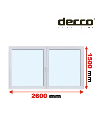 Okno PCV 260x150 cm Rozwierne-Rozwierno-Uchylne Dwuszybowe Decco EkoSun 6