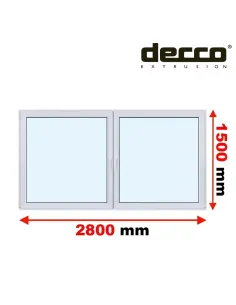 Okno PCV 280x150 cm Rozwierne-Rozwierno-Uchylne Dwuszybowe Decco EkoSun 6