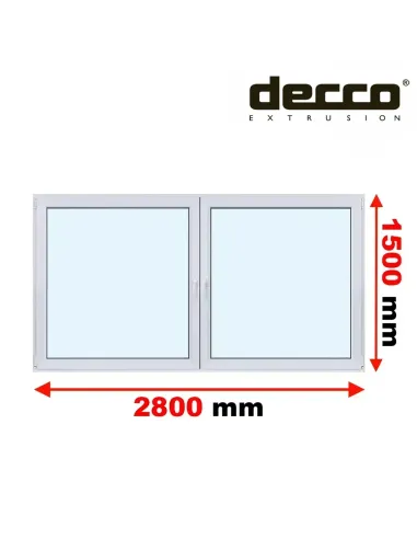 Okno PCV 280x150 cm Rozwierne-Rozwierno-Uchylne Dwuszybowe Decco EkoSun 6
