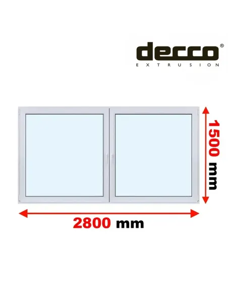 Okno PCV 280x150 cm Rozwierne-Rozwierno-Uchylne Dwuszybowe Decco EkoSun 6