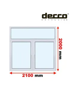 Okno PCV 210x200 cm FIX-Rozwierne-Rozwierno-Uchylne Dwuszybowe Decco EkoSun 6