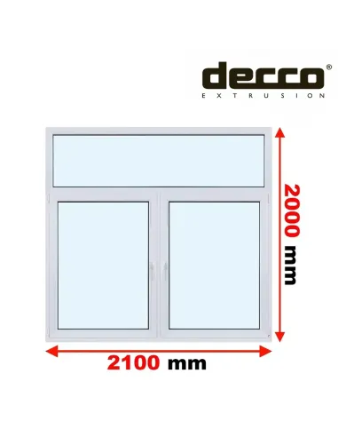 Okno PCV 210x200 cm FIX-Rozwierne-Rozwierno-Uchylne Dwuszybowe Decco EkoSun 6