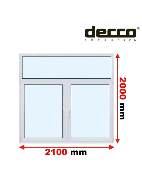 Okno PCV 210x200 cm FIX-Rozwierne-Rozwierno-Uchylne Dwuszybowe Decco EkoSun 6