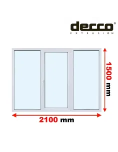 Okno PCV 210x150 cm Rozwierne-Rozwierno-Uchylne-Rozwierne Dwuszybowe Decco EkoSun 6