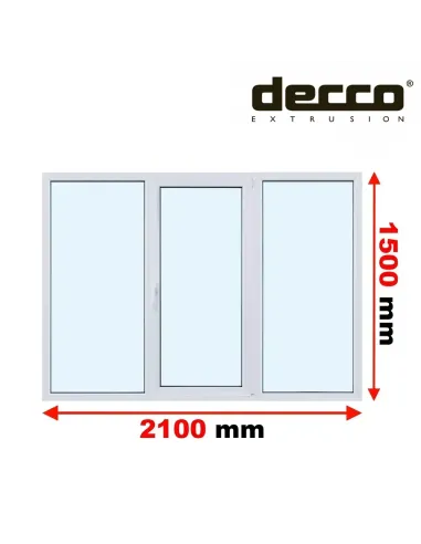 Okno PCV 210x150 cm Rozwierne-Rozwierno-Uchylne-Rozwierne Dwuszybowe Decco EkoSun 6