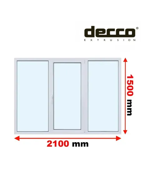 Okno PCV 210x150 cm Rozwierne-Rozwierno-Uchylne-Rozwierne Dwuszybowe Decco EkoSun 6