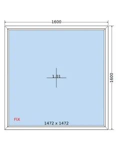 Okno PCV 160x160 cm FIX (Stałe) Dwuszybowe Decco EkoSun 6 2